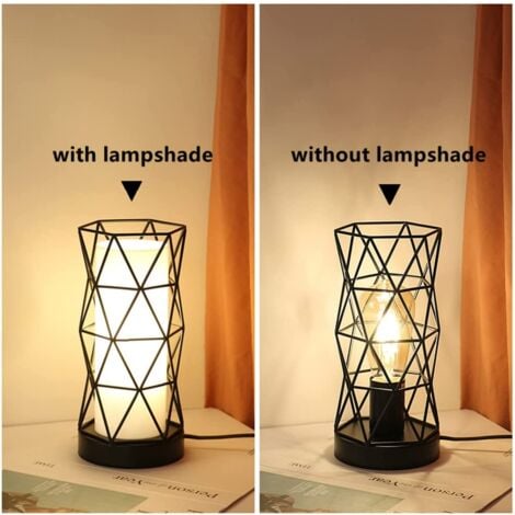 GOECO Lampada da Tavolo, Lampada da Comodino Vintage, Lampada da Scrivania per Regalo Festa Camera Giardino Interno, cona e Interruttore, Lampadina E27 Non Inclusa