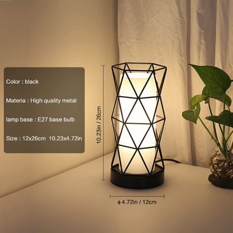 GOECO Lampada da Tavolo, Lampada da Comodino Vintage, Lampada da Scrivania per Regalo Festa Camera Giardino Interno, cona e Interruttore, Lampadina E27 Non Inclusa