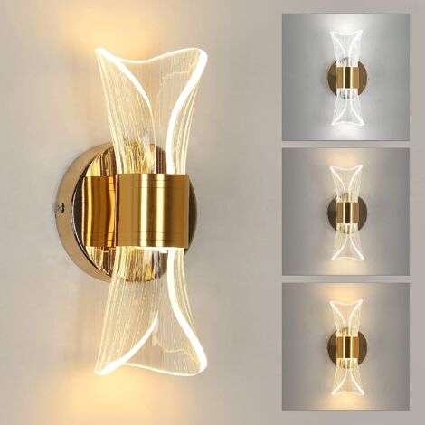 GOECO Applique murali LED Dimmerabile Moderno Lampada da Parete Dimmerabile 3000K/4000K/6000K Per camere da letto, soggiorni, corridoi e disimpegni Oro