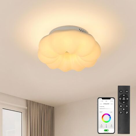 GOECO Plafoniera LED dimmerabile da 40W per camera da letto, lampade da soffitto Creative Cloud 4500LM con telecomando/APP 3000-6500K, plafoniera moderna bianca per corridoio, cameretta dei bambini (1/5)