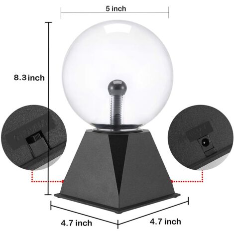 GOECO Sfera al Plasma 5 Pollici, Lampada al Plasma USB Sensibile al Tocco e al Suono, Lampada Magica Decorativa per Bambini Camera da Letto Regalo di Natale