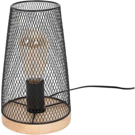 GOECO Lampada Da Tavolo A Gabbia In Metallo, Lampada Da Comodino Decorativo Luce Notturna Retro E27 Lampada Da Comodino Retro Nera Per Camera Da Letto Soggiorno Dormitorio Studio Caffe 80820963