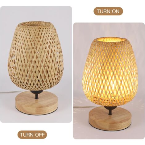 Lampada a sospensione con paralume in bambù e rattan in stile bohémien