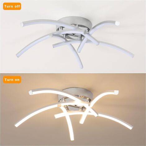 GOECO Plafoniera LED Design moderno Bianco Caldo 3000K Forma d'onda Lampada a Soffitto Per soggiorno, camera da letto, sala da pranzo, ufficio