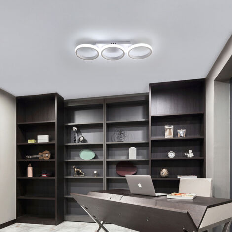 GOECO Plafoniera LED da Soffitto, 32W Bianco Tre Anelli Lampada da Soffitto LED Rotonda, Lampadario LED Soffitto Moderno per Soggiorno Cucina Camera da Letto Corridoio Sala Studio, Luce Bianca Fredda 