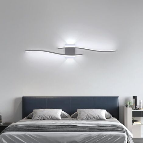 Applique da parete GOECO in alluminio nero, design innovativo, 27 W, luce bianca 3000 K, per spazi moderni