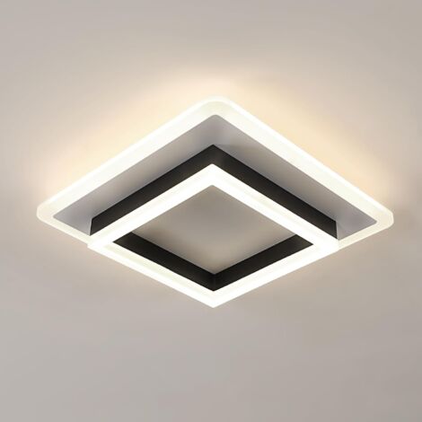 Plafoniera LED quadrata nera GOECO, 30W 3375LM, apparecchio di illuminazione per soggiorno, corridoio, camera da letto, bagno, cucina, luce neutra 4500K, 30 cm [classe energetica E]