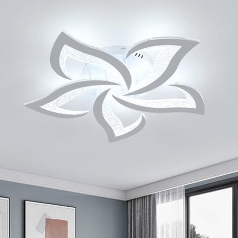 Lampada da soffitto in acrilico GOECO a 5 teste, design a coda di rondine, 600 mm, 60 W, bianco, luce fredda 6000 K, 220 V, ideale per un'illuminazione moderna ed elegante. (1/5)