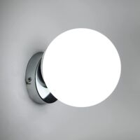 GOECO Applique per Interni Vetro Moderno Sferico Lampada da Parete Base E27 Per camere da letto, soggiorni, corridoi e disimpegni