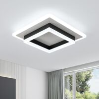 GOECO Plafoniera LED Quadrata Moderna 30W 3375LM 6500K Bianco Freddo, Lampada da soffitto in Acrilico Nero per Camera da letto Cucina Corridoio Soggiorno Bagno (30x30x7cm)