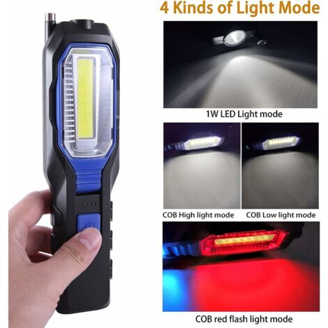 JM Luz De Trabajo LED Y36 Con Imán Lámpara De Camping Portátil Recargable USB COB Luz De Mantenimiento De Gancho Automático Fuente De Alimentación