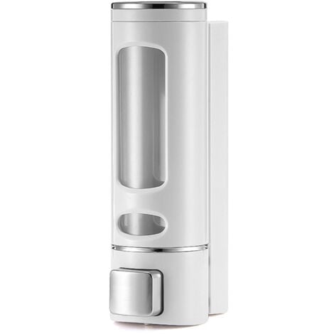 Distributeur de Savon Mural 450ml - Distributeur Manuel de shampoing et de Gel Douche pour la Salle de Bain et la Cuisine - Récipient à Lotion - Pratique et élégant