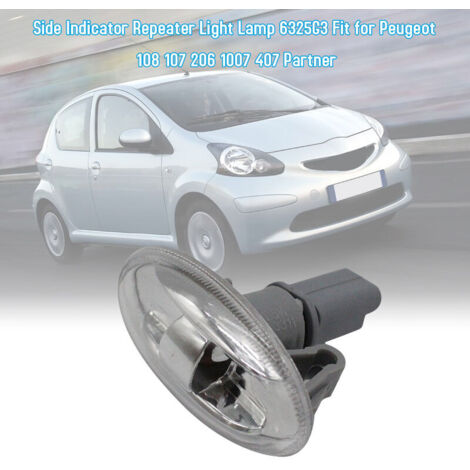 Clignotants Latéraux LED Pour Peugeot (108, 107, 407, 206, Partner) - Lot De 2, Référence 6325G3