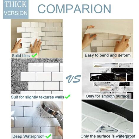 Pegatinas 3D Para Pared Tipo Piedra - 10 Láminas De 30,5x15,3 Cm, Material PU Impermeable - Para Cocina, Baño O Salón, Fácil Instalación