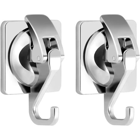 Ganchos De Ventosa Para Baño (Pack De 2) - Acero Inoxidable Negro, Doble Gancho, Succión Fuerte, Para Toallas, Sin Taladro, Ideal Para Superficies Lisas
