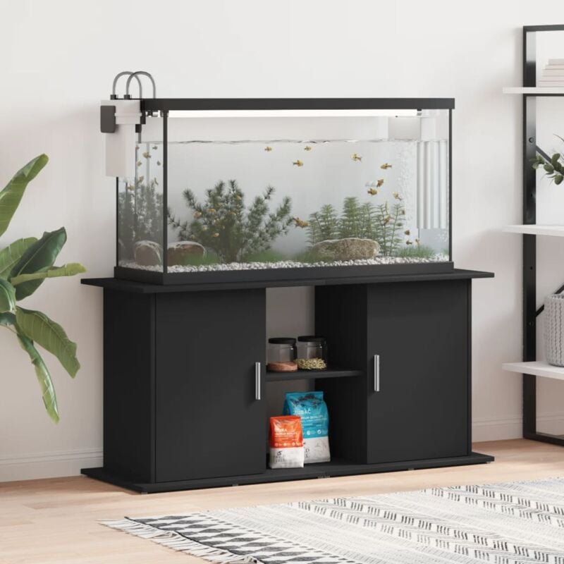 Support pour aquarium noir 121x41x58 cm bois d'ingénierie vidaXL