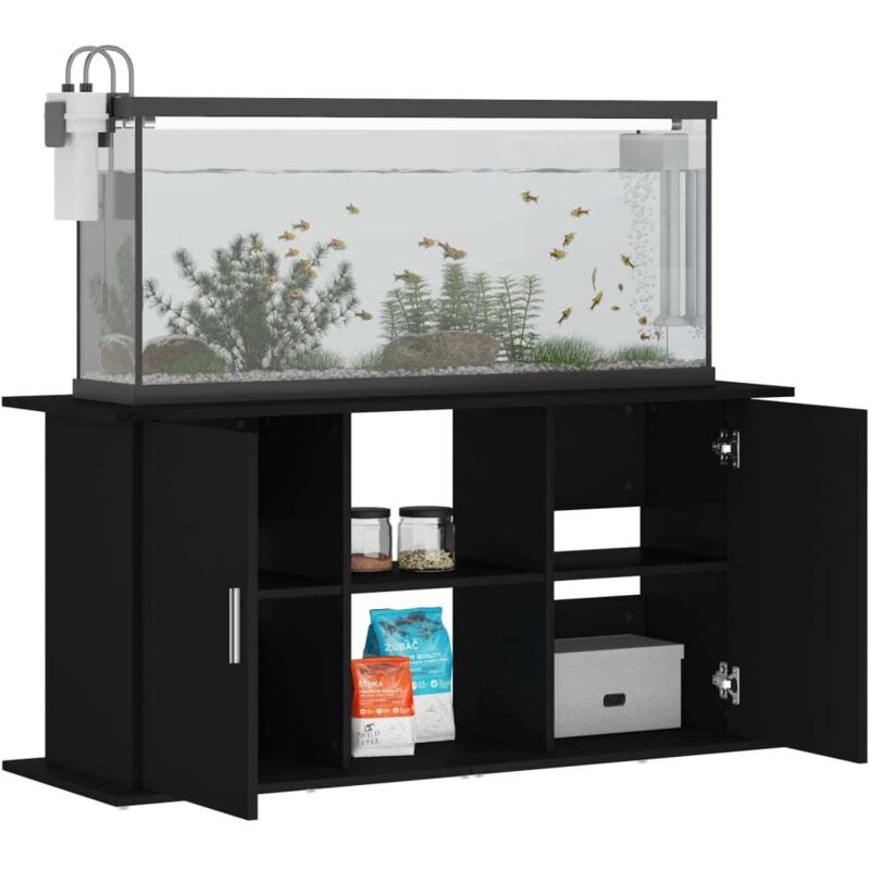 Support pour aquarium noir 121x41x58 cm bois d'ingénierie vidaXL 2