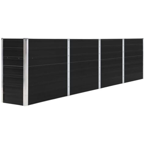 Jardinière 320x40x77 cm Acier galvanisé Anthracite vidaXL
