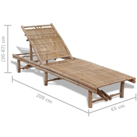 Chaise longue Bambou vidaXL