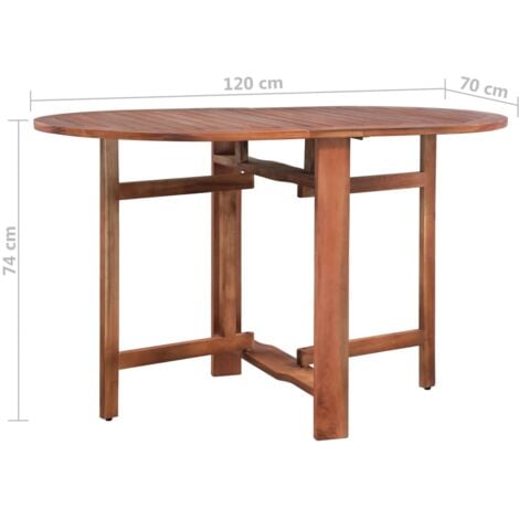 Table de jardin 120x70x74 cm Bois d'acacia massif vidaXL