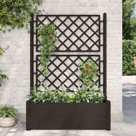Jardinière avec treillis 100x43x142 cm PP Anthracite vidaXL