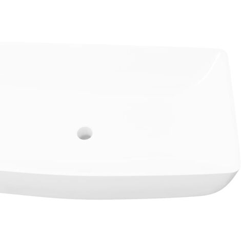Lavabo rectangulaire Céramique Blanc 71 x 39 cm vidaXL