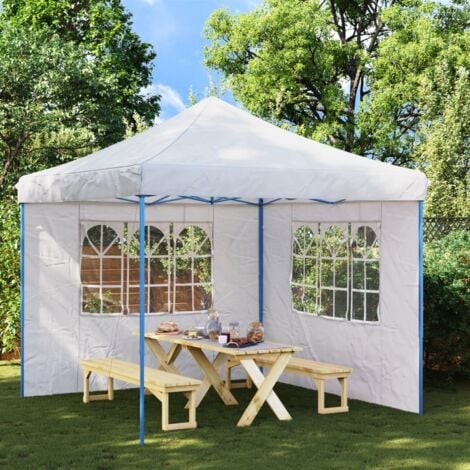 Paroi de tente de réception 2 pcs avec fenêtre PE Blanc vidaXL