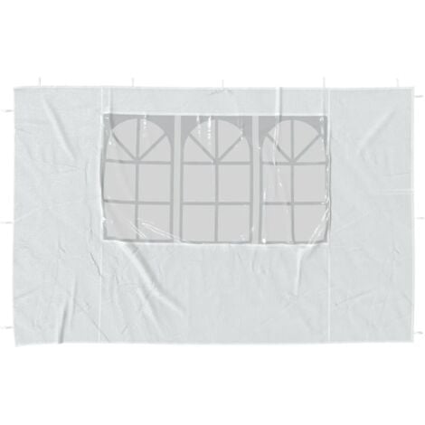 Paroi de tente de réception 2 pcs avec fenêtre PE Blanc vidaXL