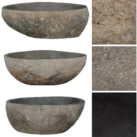 Lavabo en pierre de rivière ovale (29-38)x(24-31) cm vidaXL