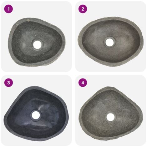 Lavabo en pierre de rivière ovale (29-38)x(24-31) cm vidaXL