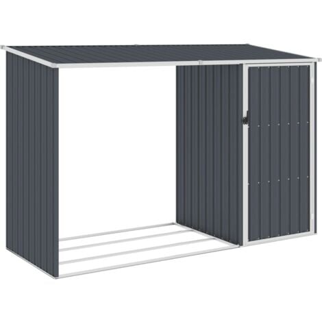 Abri à bois de jardin Anthracite 245x98x159 cm Acier galvanisé vidaXL