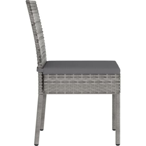 Chaises de salle à manger de jardin 4 pcs Résine tressée Gris vidaXL