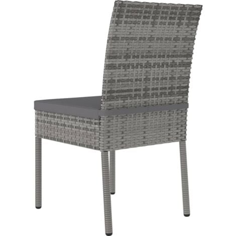 Chaises de salle à manger de jardin 4 pcs Résine tressée Gris vidaXL