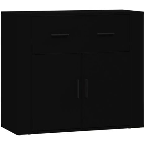 Buffet Noir 80x33x70 cm Bois d'ingénierie vidaXL