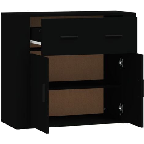 Buffet Noir 80x33x70 cm Bois d'ingénierie vidaXL