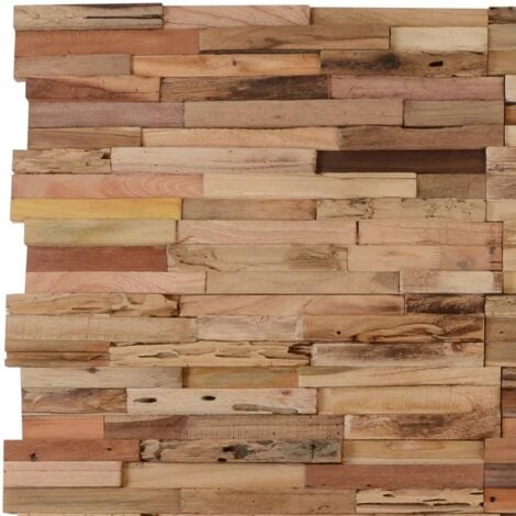 Panneaux de revêtement mural 10 pcs 1,03m² Bois de teck recyclé vidaXL
