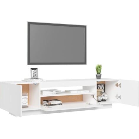 Meuble TV avec lumières LED blanc 160x35x40 cm vidaXL