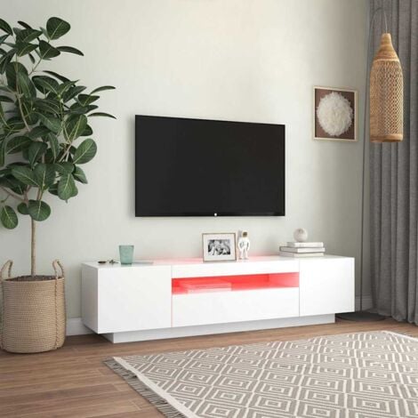 Meuble TV avec lumières LED blanc 160x35x40 cm vidaXL