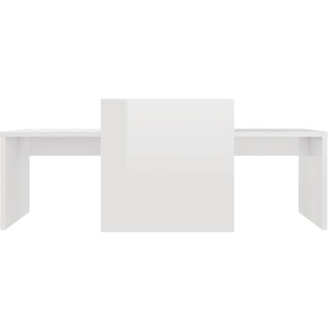 Ensemble de table basse Blanc brillant Bois d’ingénierie vidaXL