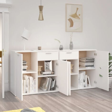 Buffet Blanc 160x36x75 cm Bois d'ingénierie vidaXL
