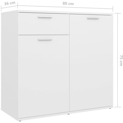Buffet Blanc 160x36x75 cm Bois d'ingénierie vidaXL
