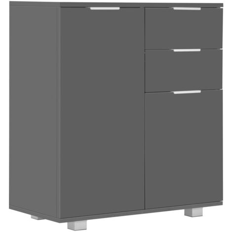 Buffet Gris brillant 71x35x80 cm Bois d'ingénierie vidaXL