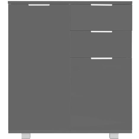 Buffet Gris brillant 71x35x80 cm Bois d'ingénierie vidaXL