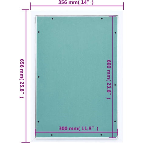 Panneau d'accès Cadre en aluminium plaque de plâtre 300x600 mm vidaXL