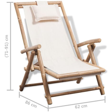 Chaise de terrasse d'extérieur Bambou vidaXL