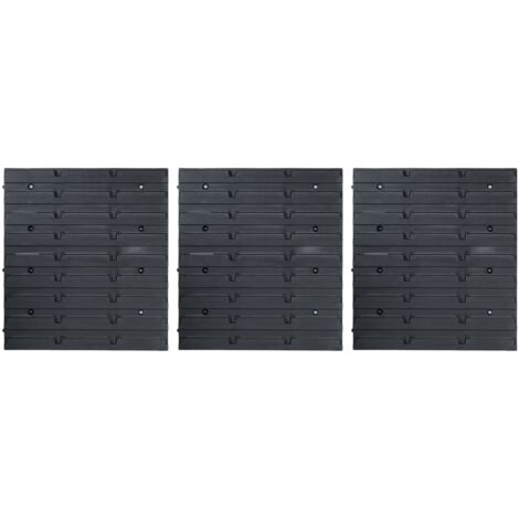 Kit de bacs de stockage et panneaux muraux 48 pcs Bleu et noir vidaXL