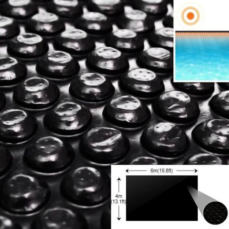 Film solaire de piscine PE rectangulaire flottant 6x4 m Noir vidaXL