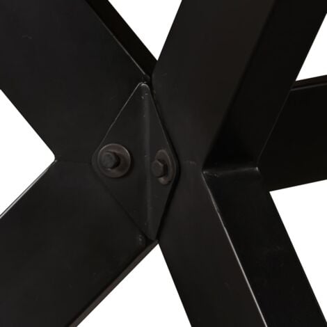 Table à manger Bois de manguier massif et croix en acier 180 cm vidaXL