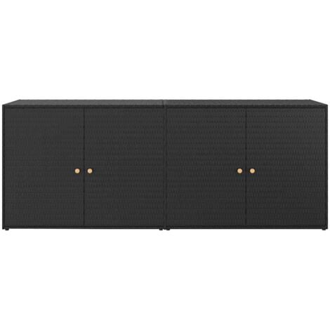 Armoire de rangement jardin Noir 198x55,5x80 cm Résine tressée vidaXL