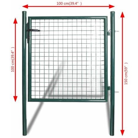 Portail de clôture à porte simple Acier enduit de poudre  vidaXL